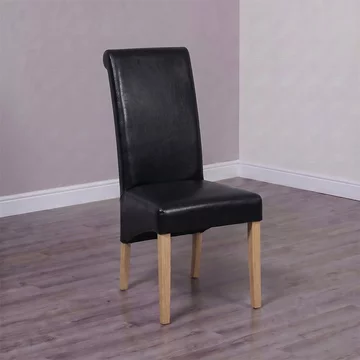 Richmond dining chair - set of 2 - black bonded leather