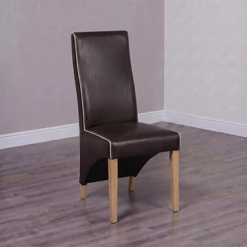 Wave dining chair - set of 2 - bone contrast piping suzuka matt coco