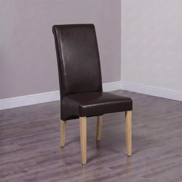 Wave dining chair - set of 2 - matt coco bonded leather