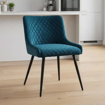 Malmo dining chair - set of 2 - blue fabric
