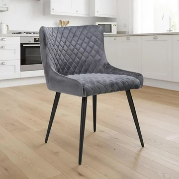 Malmo dining chair - set of 2 - grey fabric