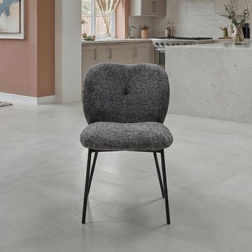 Opal dining chairs - set of 2 - fabric - grey