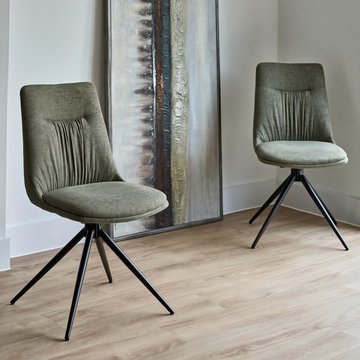 Boden dining chair - set of 2 - green fabric