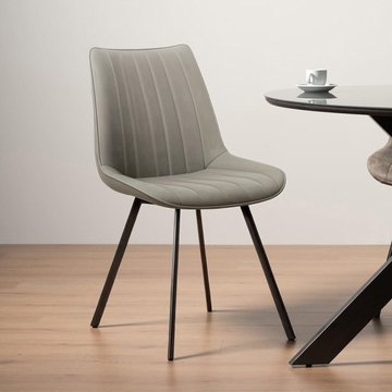 Miro dining chair - set of 2 - grey faux leather
