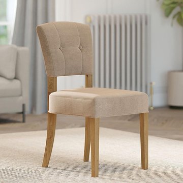 Alice dining chair - set of 2 - sand fabric - natural legs