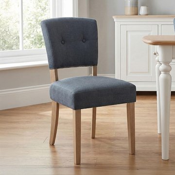 Alice dining chair - set of 2 - slate fabric - pale legs