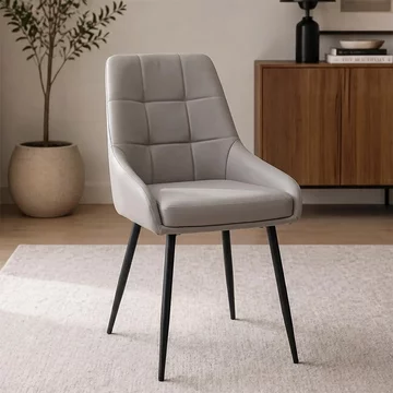 Ava dining chair - set of 2 - taupe faux leather