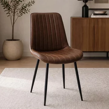 Pomona dining chair - set of 2 - antique tan faux leather