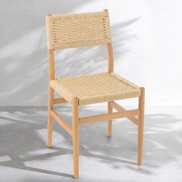 Lap dining chair - set of 2 - natural - rope and beech wood