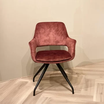 Capp swivel dining armchair - set of 2 - rust - velvet fabric and metal