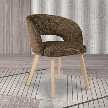 Karol curved dining chair - fabric - variation available