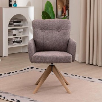 Cotswold swivel dining armchair - set of 2 - blush granite - fabric and wood