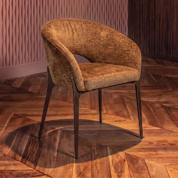 Kenzi cognac fabric dining chair