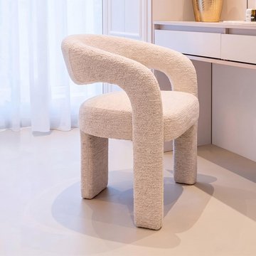 Soho dining chair - curved back - natural linear - fabric
