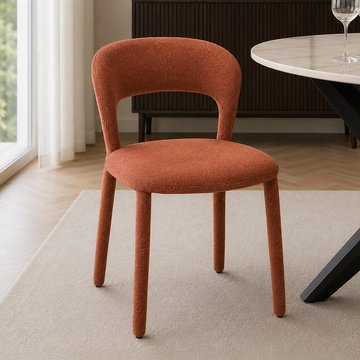 Toledo dining chair - set of 2 - curved back - terra - fabric