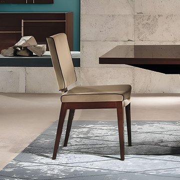 Bellagio dining chair - set of 2 - taupe and walnut - fabric and wooden