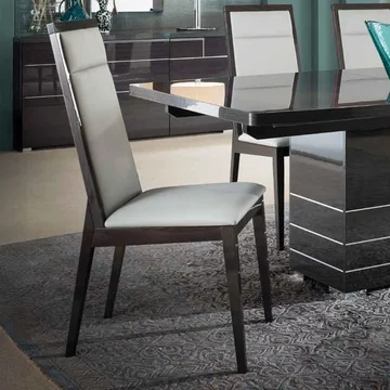 Versilia dining chair - set of 2 - black faux leather