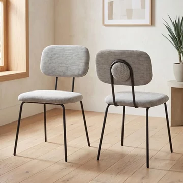 Radius dining chair - set of 2 - light grey and black - fabric