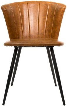 Amalfi dining chairs - set of 2 - vintage leather - tan