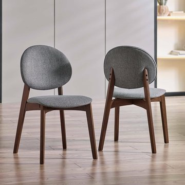 Artemis dining chair - set of 2 - grey and walnut