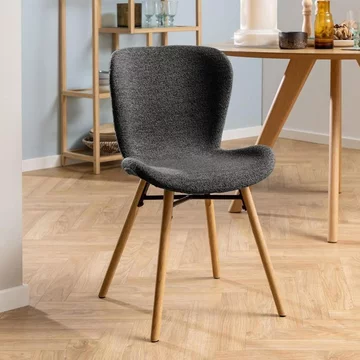 Batilda dining chair - set of 2 - anthracite boucle fabric