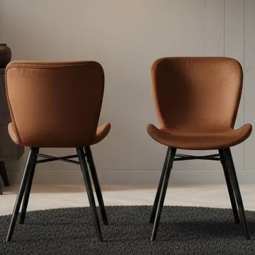 Batilda dining chair - set of 2 - copper velvet fabric
