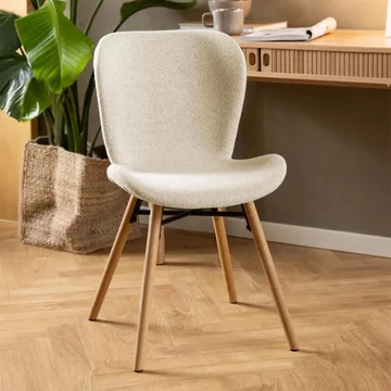 Batilda dining chair - set of 2 - cream boucle fabric