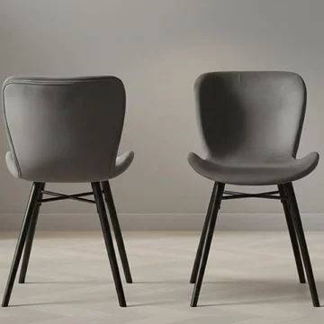 Batilda dining chair - set of 2 - dark grey velvet fabric