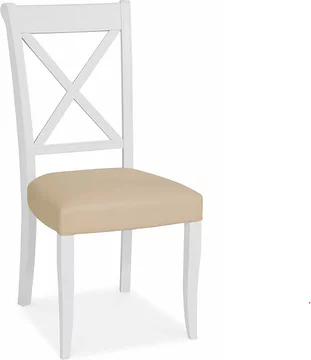 Hampstead dining chairs - set of 2 - ivory bonded leather - x back