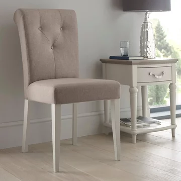 Montreux dining chairs - set of 2 - upholstered - pebble grey fabric - soft grey