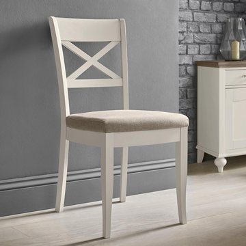 Montreux dining chairs - set of 2 - x back - pebble grey fabric - soft grey