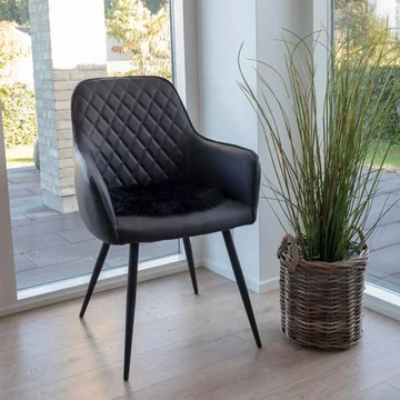 Harbo dining chair - set of 2 - black - faux leather