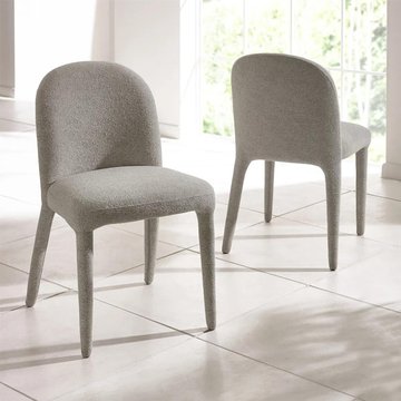 Holly dining chair - set of 2 - graphite grey fabric