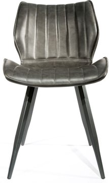 Norwich dining chairs - set of 2 - vintage leather - grey