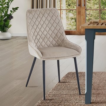 Signature blue dining chair - set of 2 - mink fabric