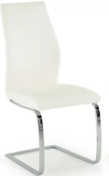Elis dining chair - set of 2 - white faux leather - chrome
