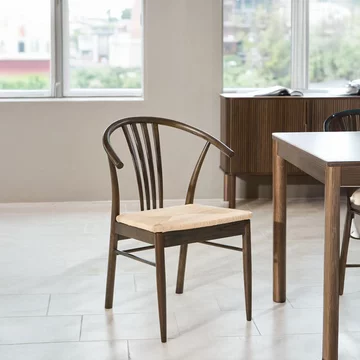 York dining chair - set of 2 - smoked - curved back