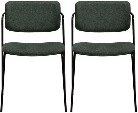 Clearance - dan form zed dining chairs - set of 2 - sage green fabric - fs142