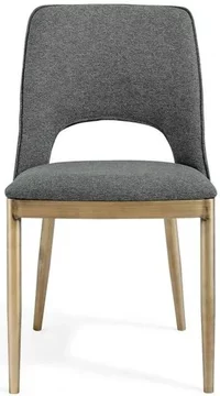 Clearance - morgan dining chairs - set of 2 - brass and grey linen fabric - fss13419