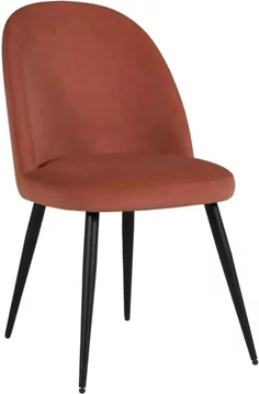 Clearance - gabi dining chair - set of 2 - coral velvet - black legs - fss15755
