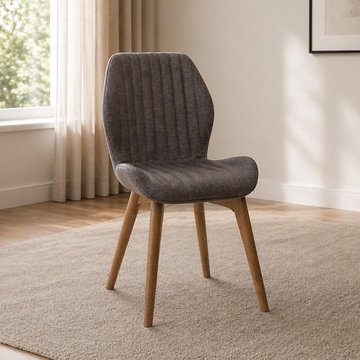 Dawson dining chairs - set of 2 - fabric - grey