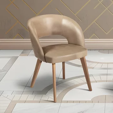 Karol curved dining chair - leather - variation available
