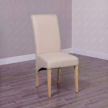 Melbourne dining chairs - set of 2 - roll back - fabric - cream