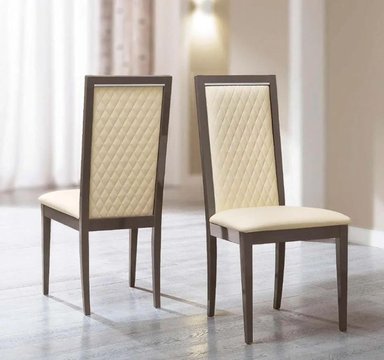 Platinum italian dining chair - rombi - ivory upholstered