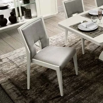 Roma italian dining chair - leather vermont - white