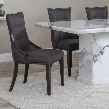 Paris dining chair - brown leather - brown legs