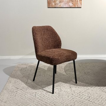 Tess dining chair - set of 2 - bordeaux - fabric and metal