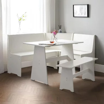 Newport corner dining set - 4 seater - 109cm - white