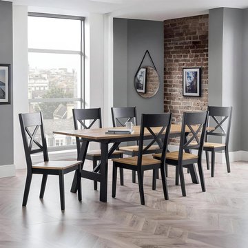 Hockley dining set - 190cm - 6 seater - 6 chairs - oak