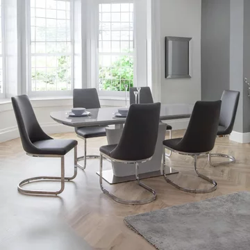 Como extending dining set - 160cm-200cm - 6-8 seater - 4-6 chairs option - white gloss